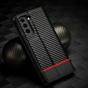 Samsung Carbon Fiber Flip Window Case Cover - yhsmall