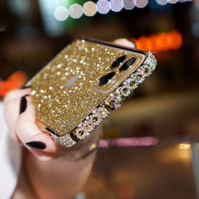 Load image into Gallery viewer, Apple iPhone Case Diamond Metal Bumper With Glitter Screen Protector Protective Cover