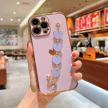 Load image into Gallery viewer, Soft TPU Handmade Bracelet iPhone Case, Purple