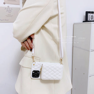 Wallet Bag iPhone Case, Model Show White