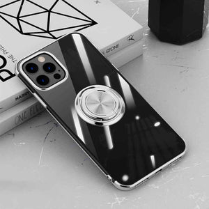  Plating TPU Finger Holder iPhone Case, Silver