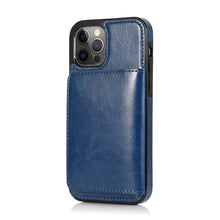 Load image into Gallery viewer, Leather Magnetic Card iPhone Case, Blue