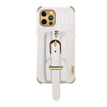 Load image into Gallery viewer, Wristband Crocodile Pattern, White
