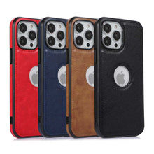 Load image into Gallery viewer, Apple iPhone Case Logo Hole Leather Cover