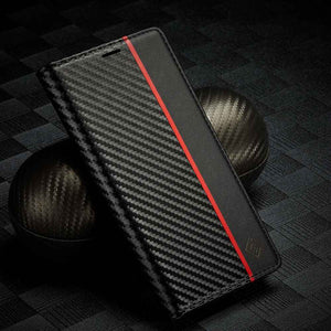 Samsung Carbon Fiber Flip Window Case Cover - yhsmall