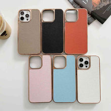 Load image into Gallery viewer, Plating Gold Edge Lychee Pattern iPhone Case, 6 Colors Display