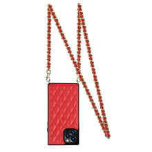 Load image into Gallery viewer, Metal Chain Leather iPhone Case, Red