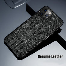 Load image into Gallery viewer, Genuine Leather 3D Crocodile Pattern Apple iPhone Case Cover