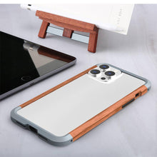 Load image into Gallery viewer, Apple iPhone Case Wood Metal Bumper