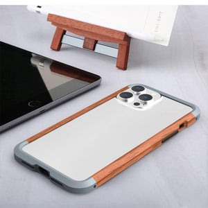 Apple iPhone Case Wood Metal Bumper