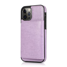 Load image into Gallery viewer, Leather Magnetic Card iPhone Case, Purple