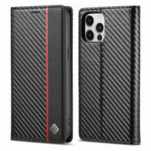 Load image into Gallery viewer, Apple iPhone Carbon Fiber Flip Window Case Cover, Front and Back