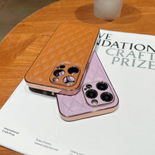 Load image into Gallery viewer, Electroplated Grid Diamond Lines Apple iPhone Case Cover