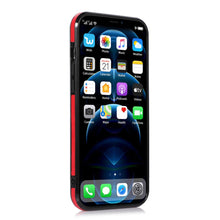 Load image into Gallery viewer, Logo Hole Leather iPhone Case, Red Front View