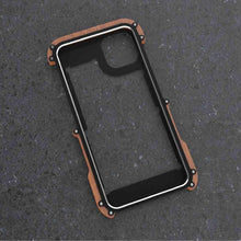 Load image into Gallery viewer, Apple iPhone Case Wood Metal Bumper