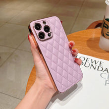 Load image into Gallery viewer, Electroplated Grid Diamond Lines Apple iPhone Case Cover