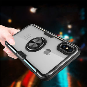 HD Acrylic Finger Ring Holder iPhone Case,  Front View