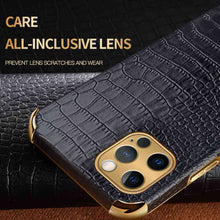 Load image into Gallery viewer, Crocodile PU Leather Finger Holder iPhone Case, Camera View