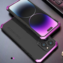 Load image into Gallery viewer, Apple iPhone 14 Pro Max Frosted Metal Case, Black Purple