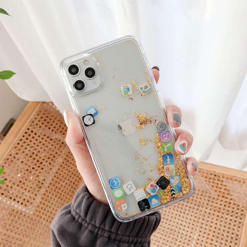Quicksand App Icon iPhone Case, Gold