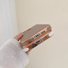 Load image into Gallery viewer, Plating Gold Edge Lychee Pattern iPhone Case, Bottom View