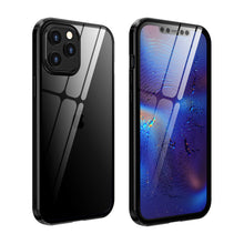 Load image into Gallery viewer, Magnetic Tempered Glass iPhone Case, Black