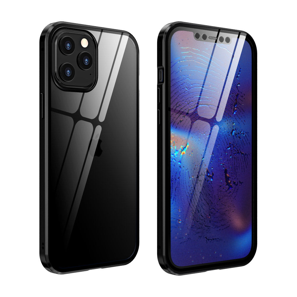 Magnetic Tempered Glass iPhone Case, Black