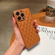 Load image into Gallery viewer, Electroplated Grid Diamond Lines Apple iPhone Case Cover