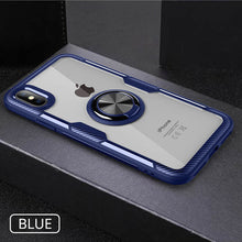 Load image into Gallery viewer, HD Acrylic Finger Ring Holder iPhone Case, Blue