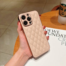 Load image into Gallery viewer, Electroplated Grid Diamond Lines Apple iPhone Case Cover