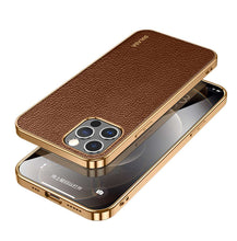 Load image into Gallery viewer, Sulada iPhone Lychee Case, Brown
