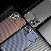 Load image into Gallery viewer, Soft Carbon Fiber Pattern iPhone Case, Black, Brown, Blue