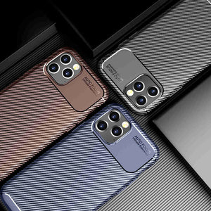 Soft Carbon Fiber Pattern iPhone Case, Black, Brown, Blue