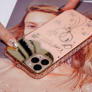 Diamond Metal Bumper Mirror iPhone Case, Mirror Panel