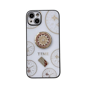Acrylic Time Finger Ring iPhone Case, White 