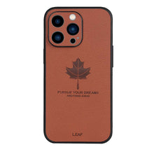 Load image into Gallery viewer, Leather Maple Leaf Pattern Case for Apple iPhone Cover