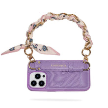 Load image into Gallery viewer, Silk Scarves Strap Leather iPhone Case