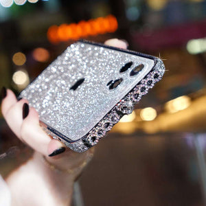 Apple iPhone Case Diamond Metal Bumper With Glitter Screen Protector Protective Cover