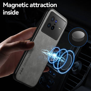 Vivo Case Built-In Magnetic Leather Protective Cover