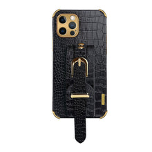 Load image into Gallery viewer, Wristband Crocodile Pattern, Black