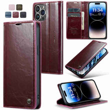 Load image into Gallery viewer, Apple iPhone Case Flip Fold Card Slot Leather Protective Cover