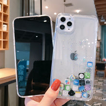 Load image into Gallery viewer, Quicksand App Icon iPhone Case, Silver Front and Back View