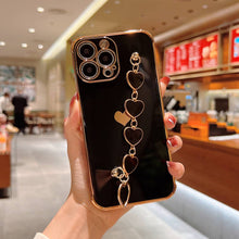 Load image into Gallery viewer, Soft TPU Handmade Bracelet iPhone Case, Black