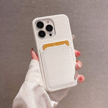 Load image into Gallery viewer, Crocodile iPhone Card Slot Cover, White