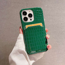 Load image into Gallery viewer, Crocodile iPhone Card Slot Cover, Green