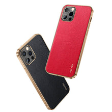 Load image into Gallery viewer, Sulada iPhone Lychee Case, Black and Red Show