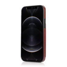 Load image into Gallery viewer, Leather Magnetic Card iPhone Case, Install iPhone Front View