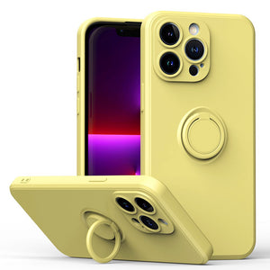 Silicone Finger Holder iPhone Case, Yellow