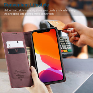 013 Caseme iPhone Leather Case, Red Card Slot