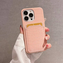 Load image into Gallery viewer, Crocodile iPhone Card Slot Cover, Pink
